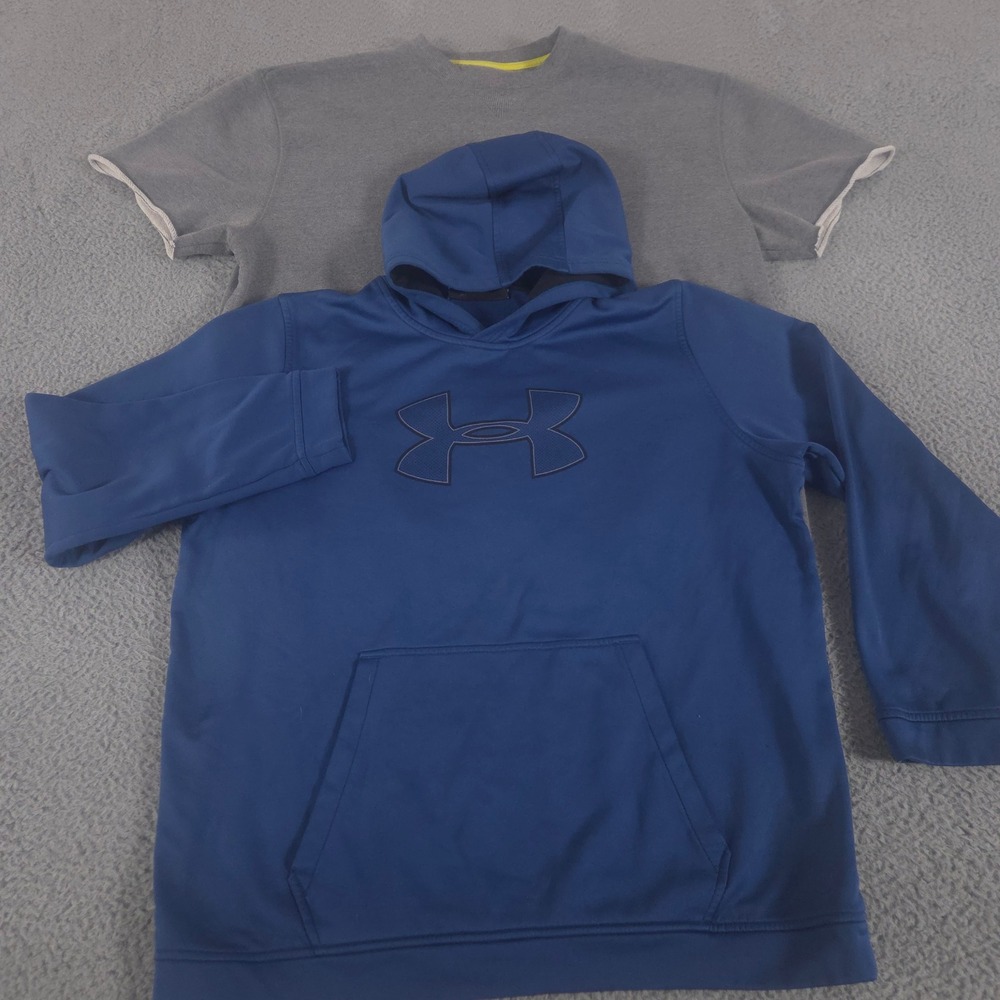 LOT OF 2 Under Armour Sweatshirt Mens XL Blue Gray Hoodie Athletic Athleisure